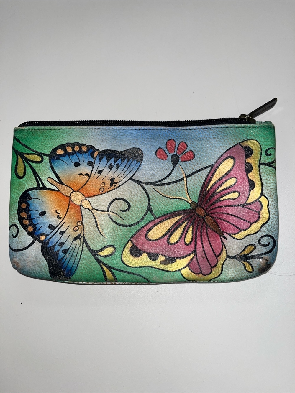 Anuschka Butterfly Print Onesided Clear Pouch
